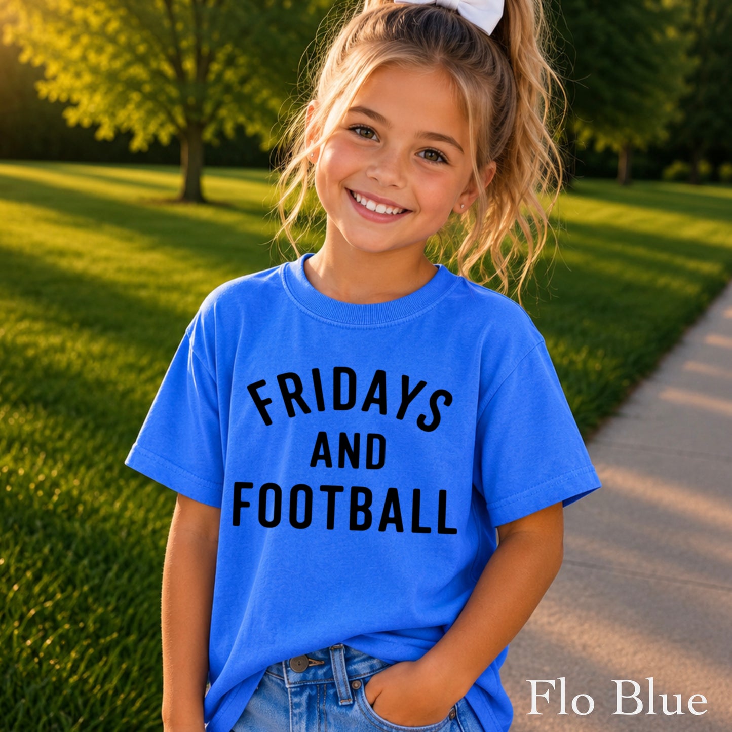 Fridays And Football Youth Comfort Color T-Shirt