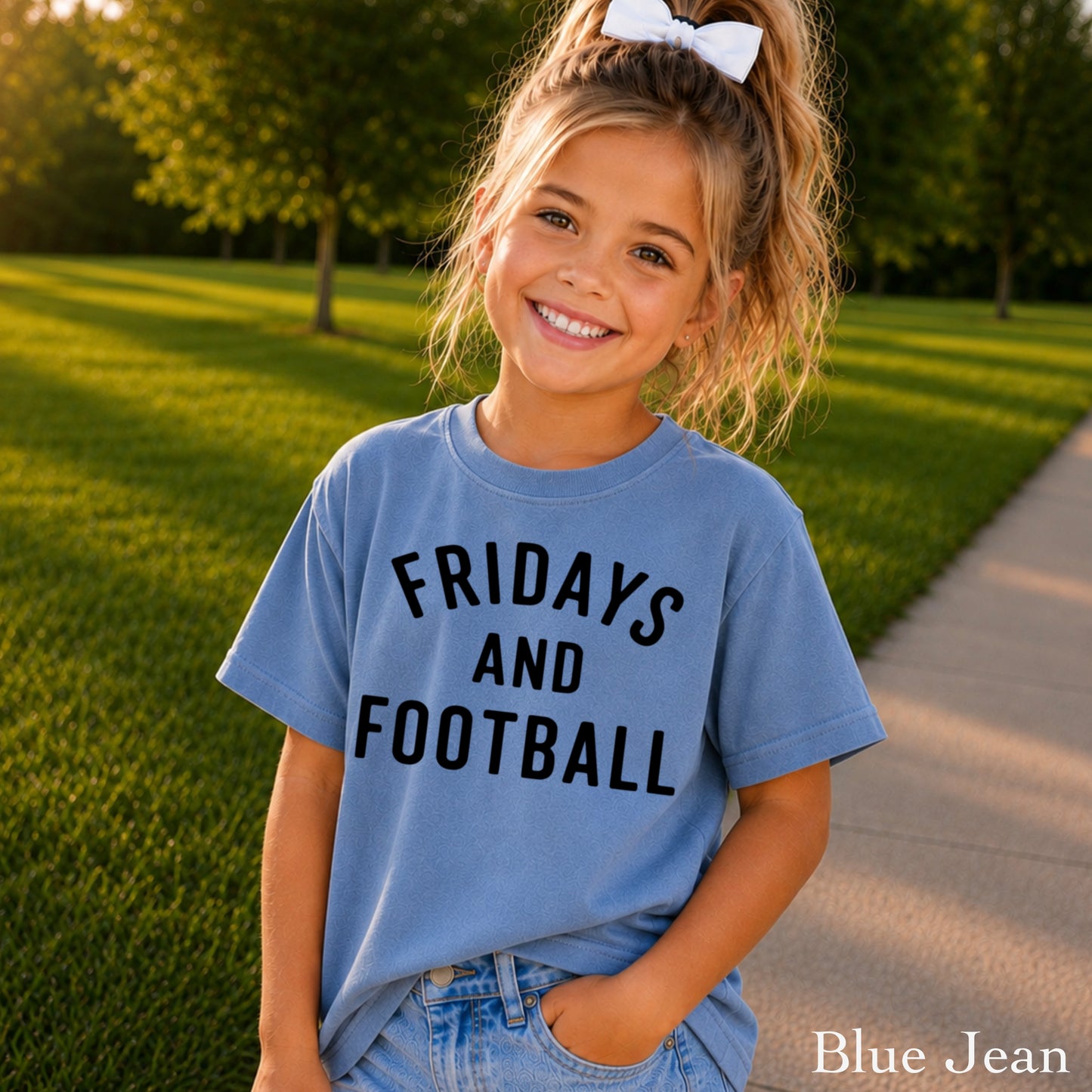 Fridays And Football Youth Comfort Color T-Shirt