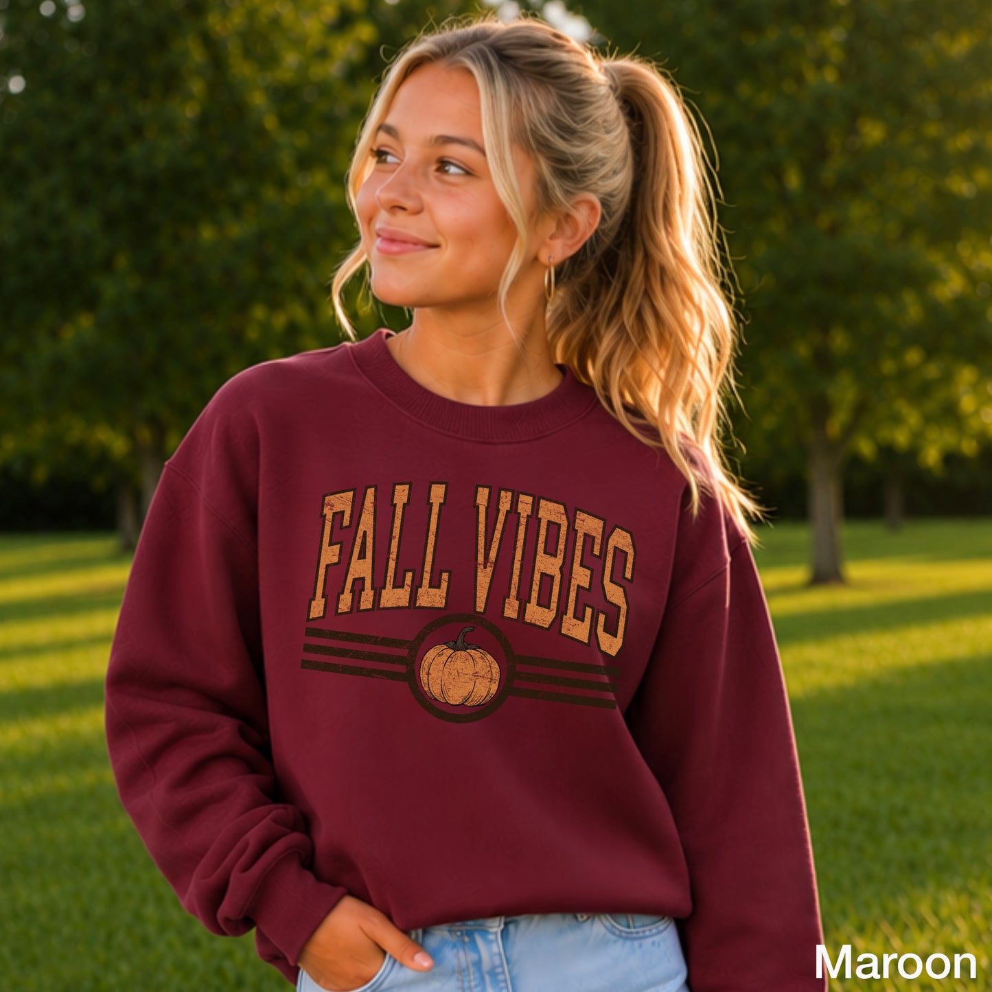 Fall Vibes Youth Crewneck Sweatshirt