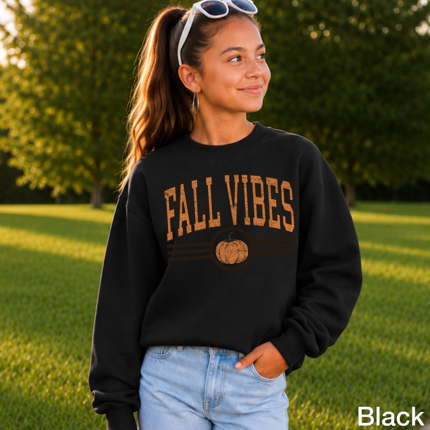Fall Vibes Youth Crewneck Sweatshirt