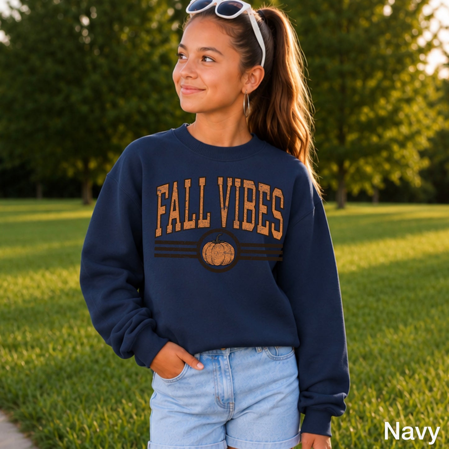 Fall Vibes Youth Crewneck Sweatshirt