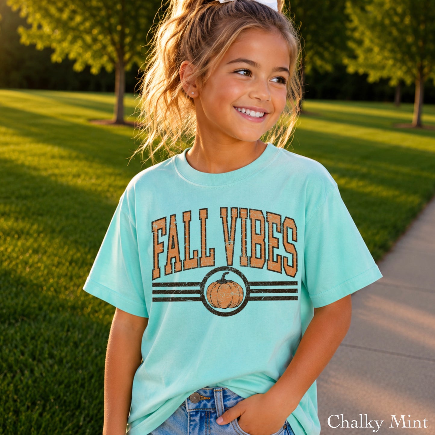Fall Vibes Youth Comfort Color T-Shirt