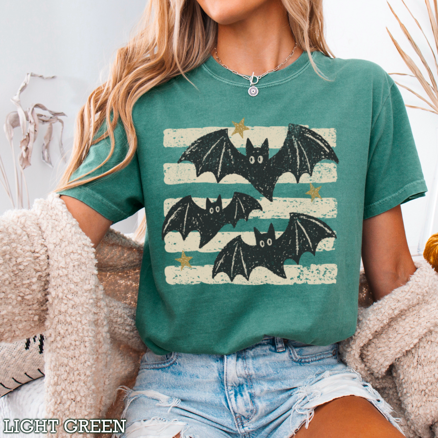 Halloween Bats Comfort Color Graphic Tee