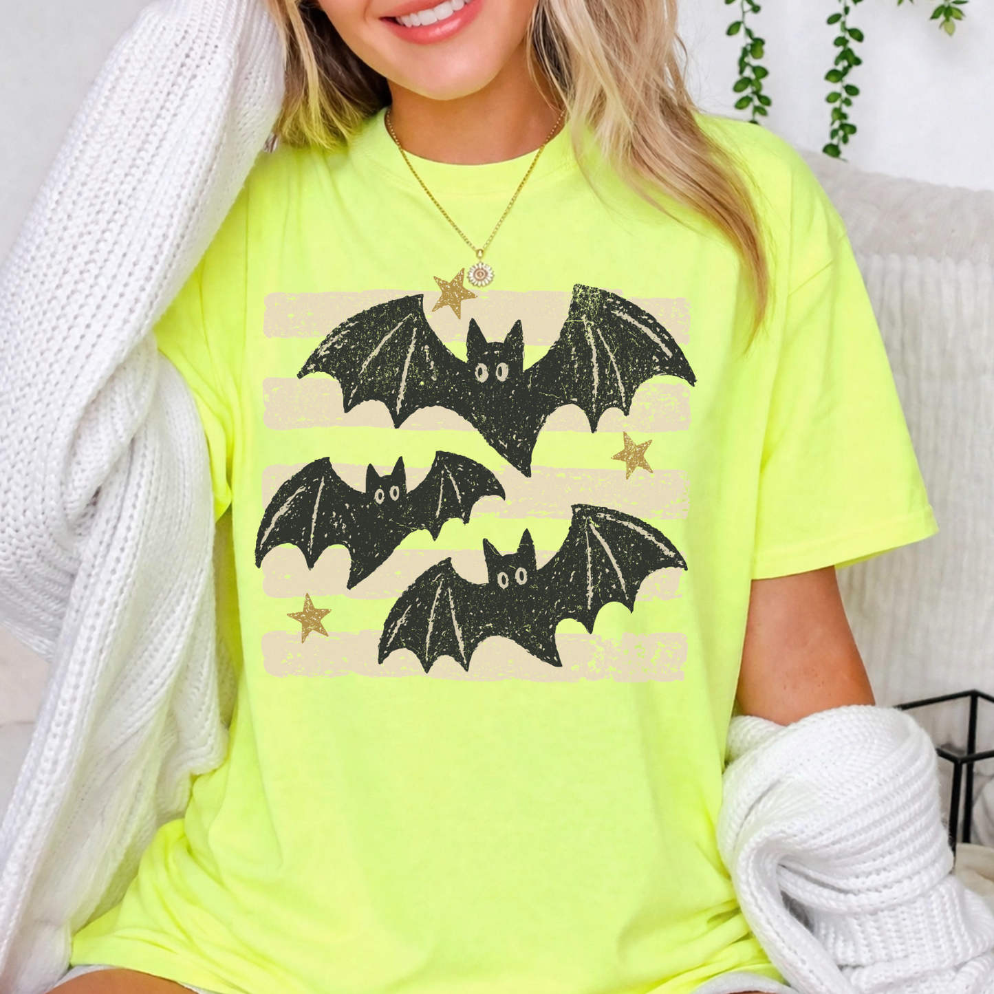 Halloween Bats Comfort Color Graphic Tee