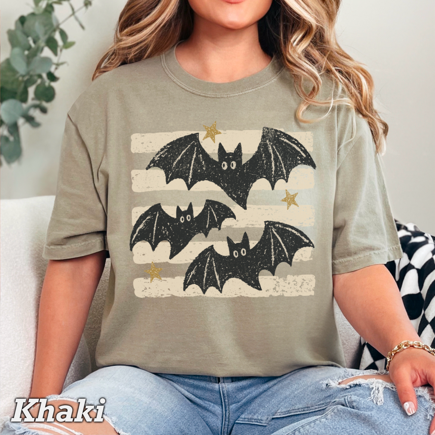 Halloween Bats Comfort Color Graphic Tee