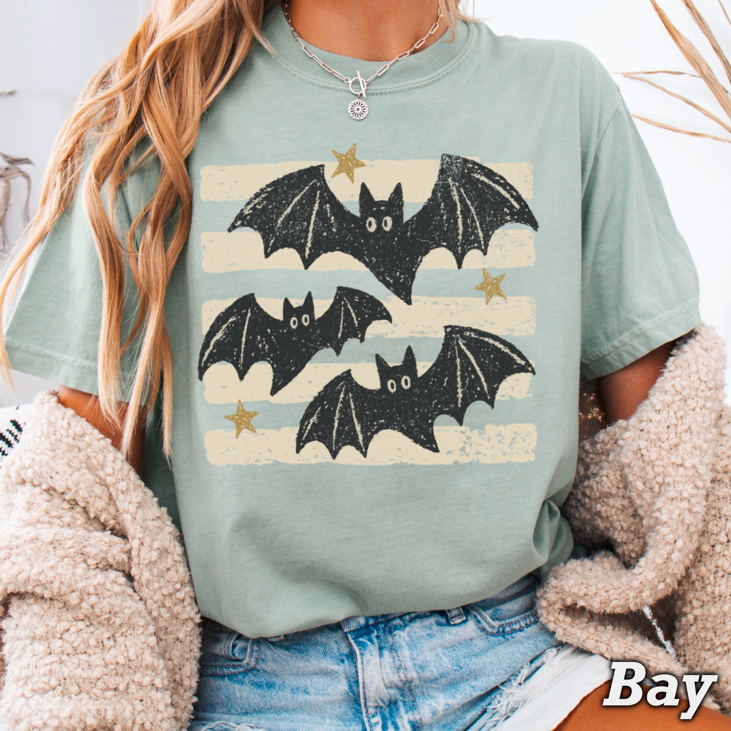 Halloween Bats Comfort Color Graphic Tee