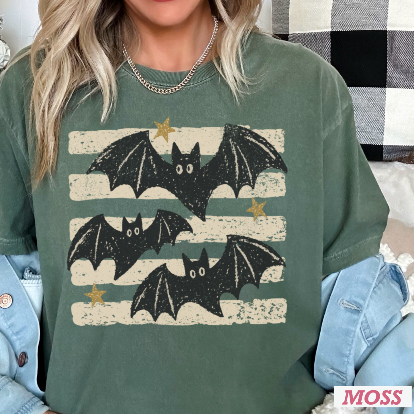 Halloween Bats Comfort Color Graphic Tee