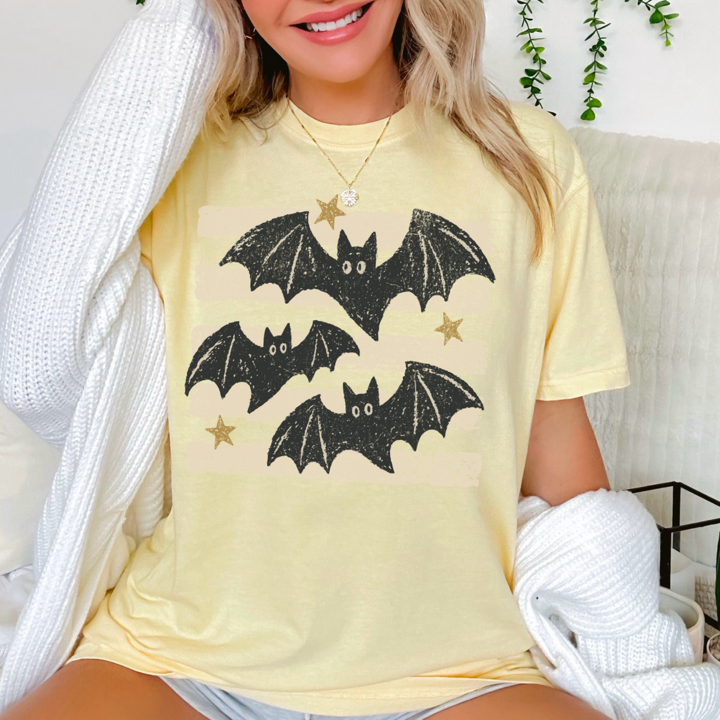 Halloween Bats Comfort Color Graphic Tee