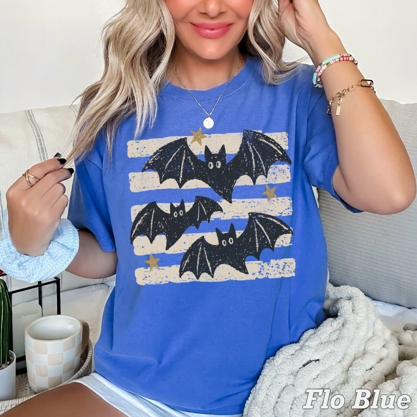 Halloween Bats Comfort Color Graphic Tee