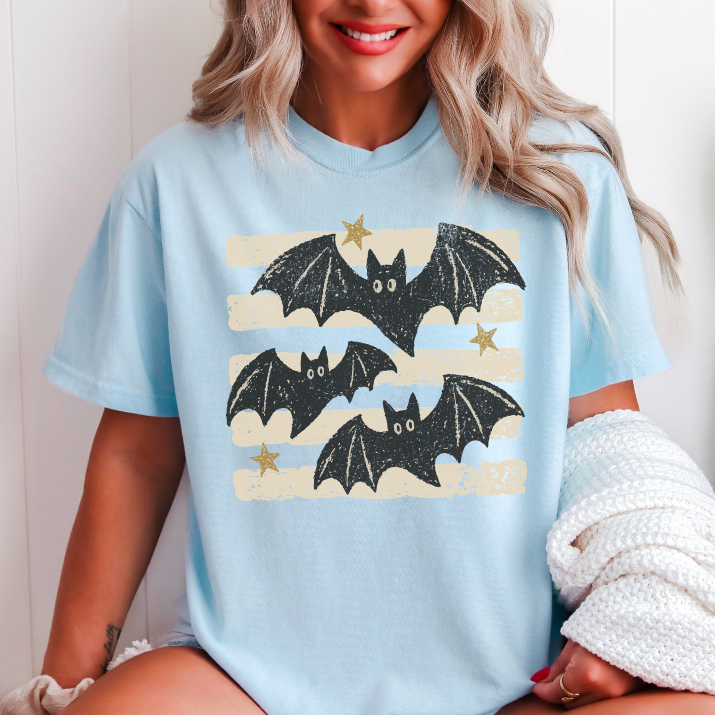 Halloween Bats Comfort Color Graphic Tee