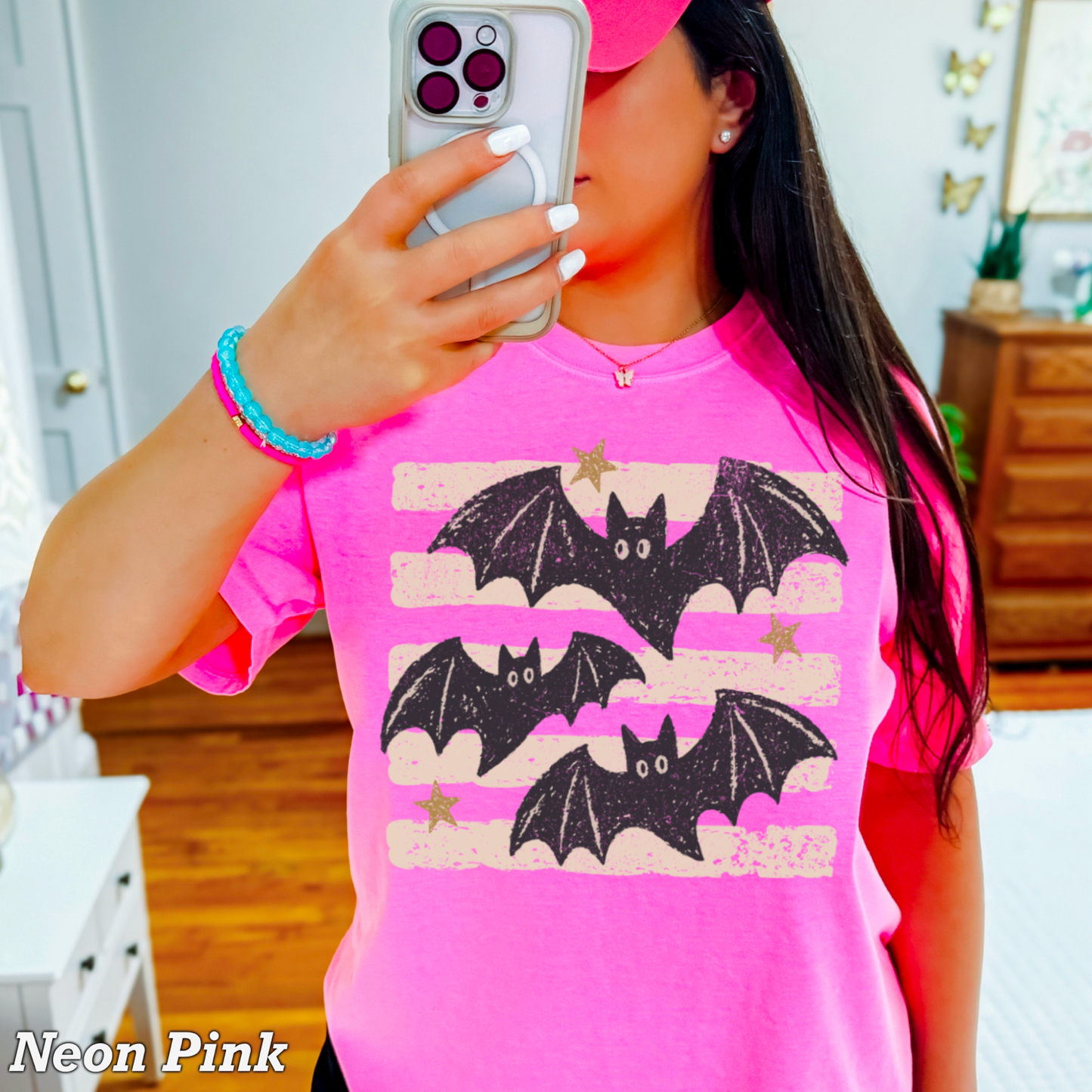 Halloween Bats Comfort Color Graphic Tee