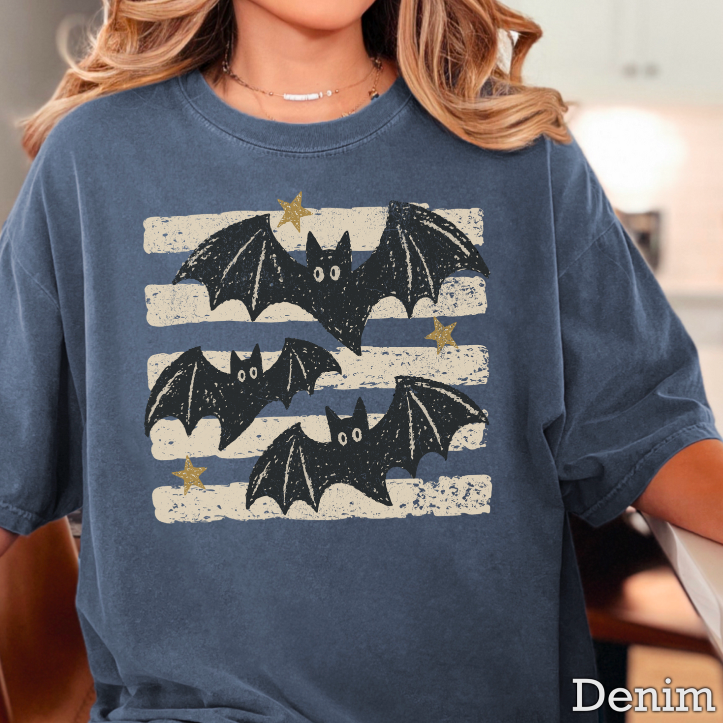 Halloween Bats Comfort Color Graphic Tee