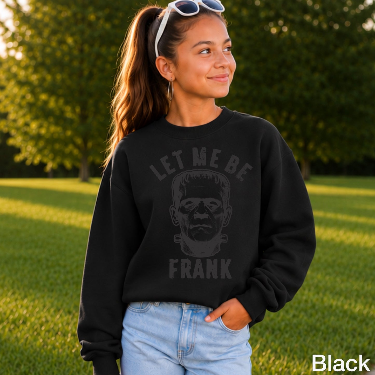 Let Me Be Frank Youth Halloween Crewneck Sweatshirt