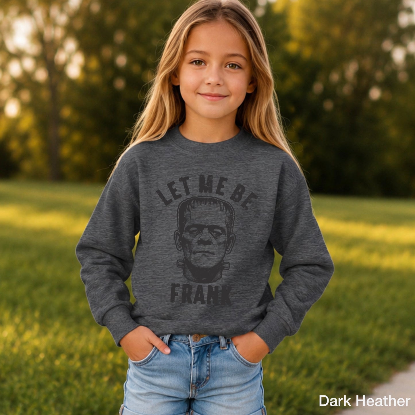 Let Me Be Frank Youth Halloween Crewneck Sweatshirt