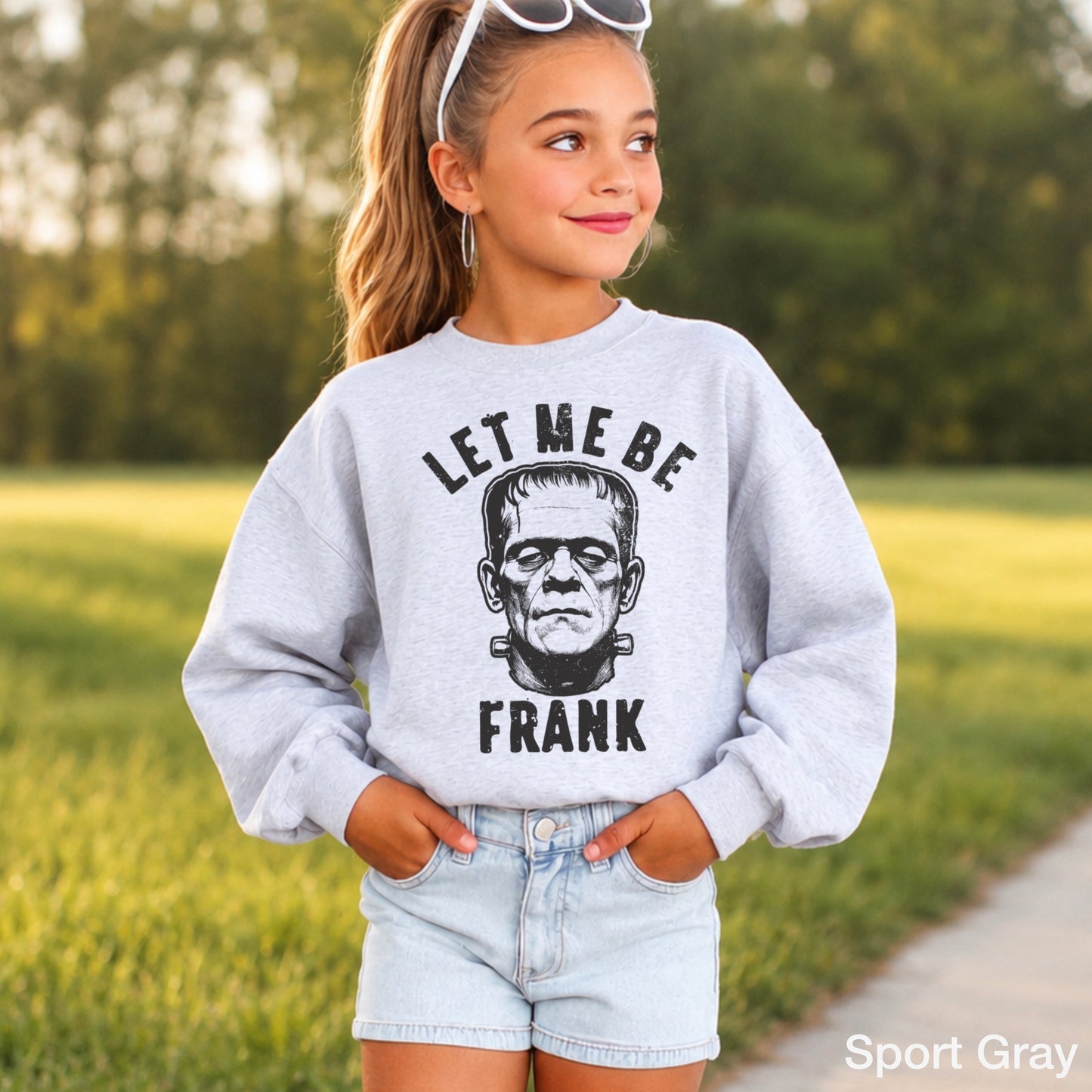 Let Me Be Frank Youth Halloween Crewneck Sweatshirt