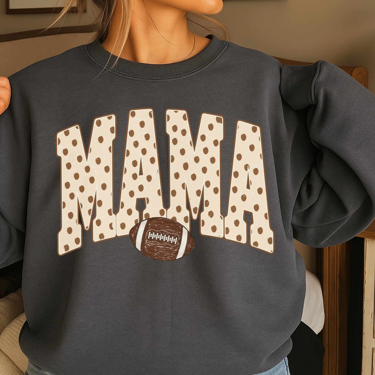Football Mama Crewneck Sweatshirt