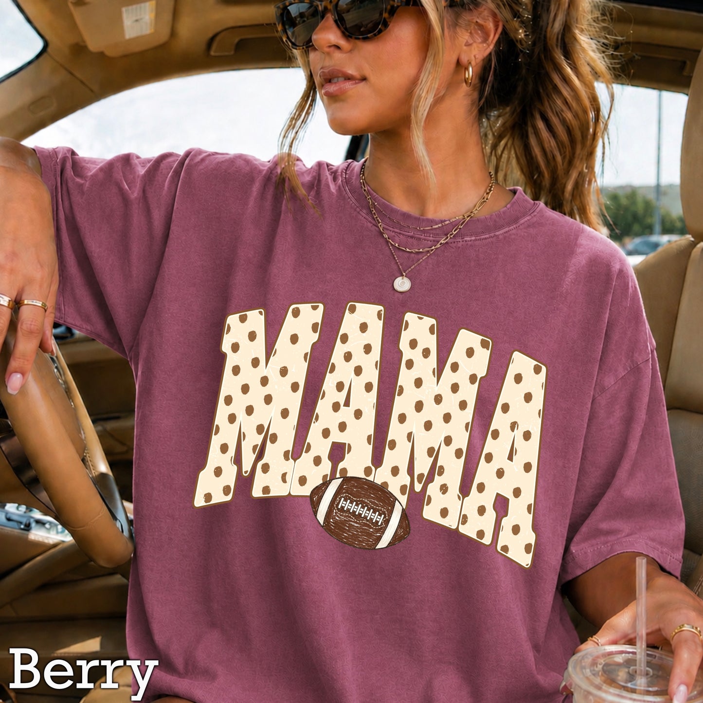 Football Mama  Comfort Color Graphic Tee