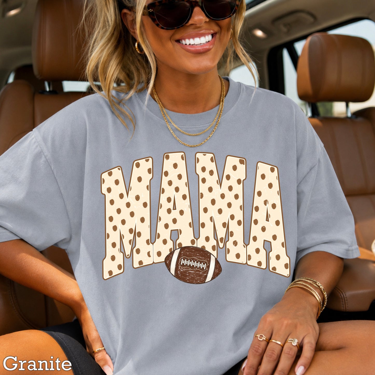 Football Mama  Comfort Color Graphic Tee