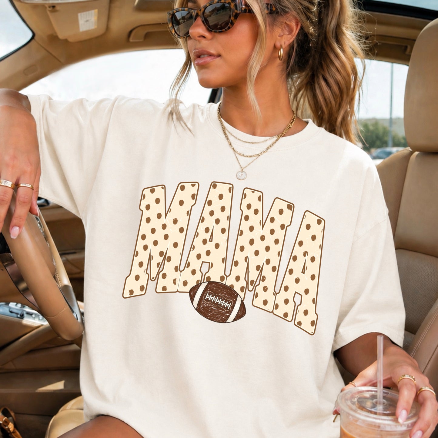 Football Mama  Comfort Color Graphic Tee