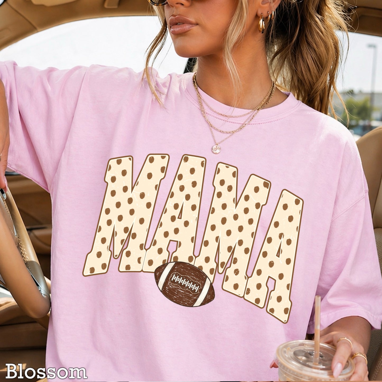 Football Mama  Comfort Color Graphic Tee