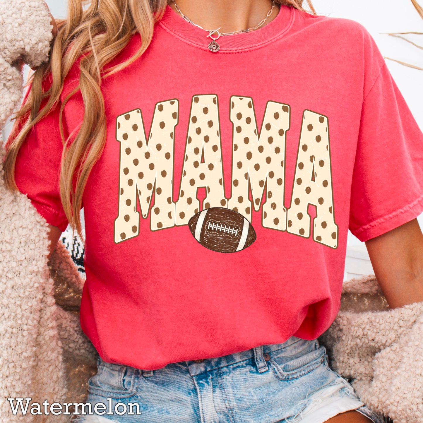 Football Mama  Comfort Color Graphic Tee