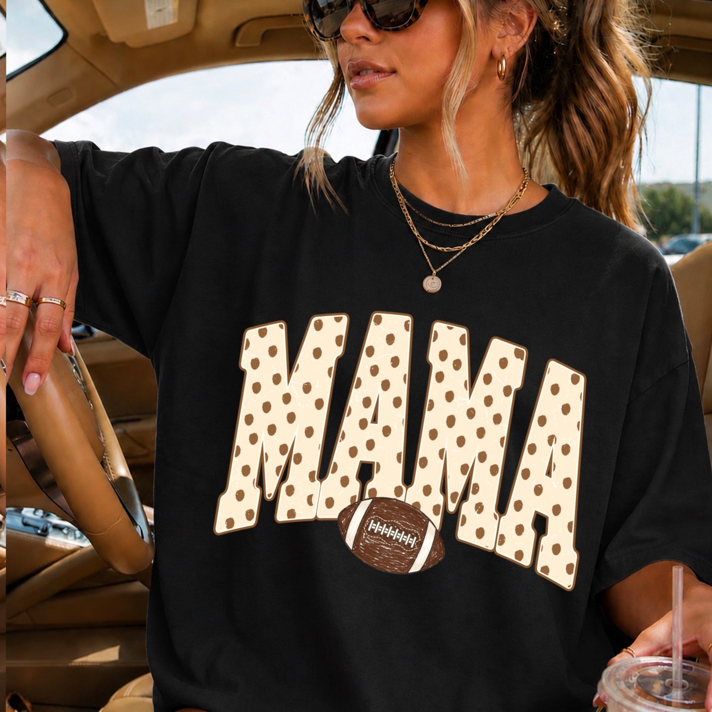 Football Mama  Comfort Color Graphic Tee