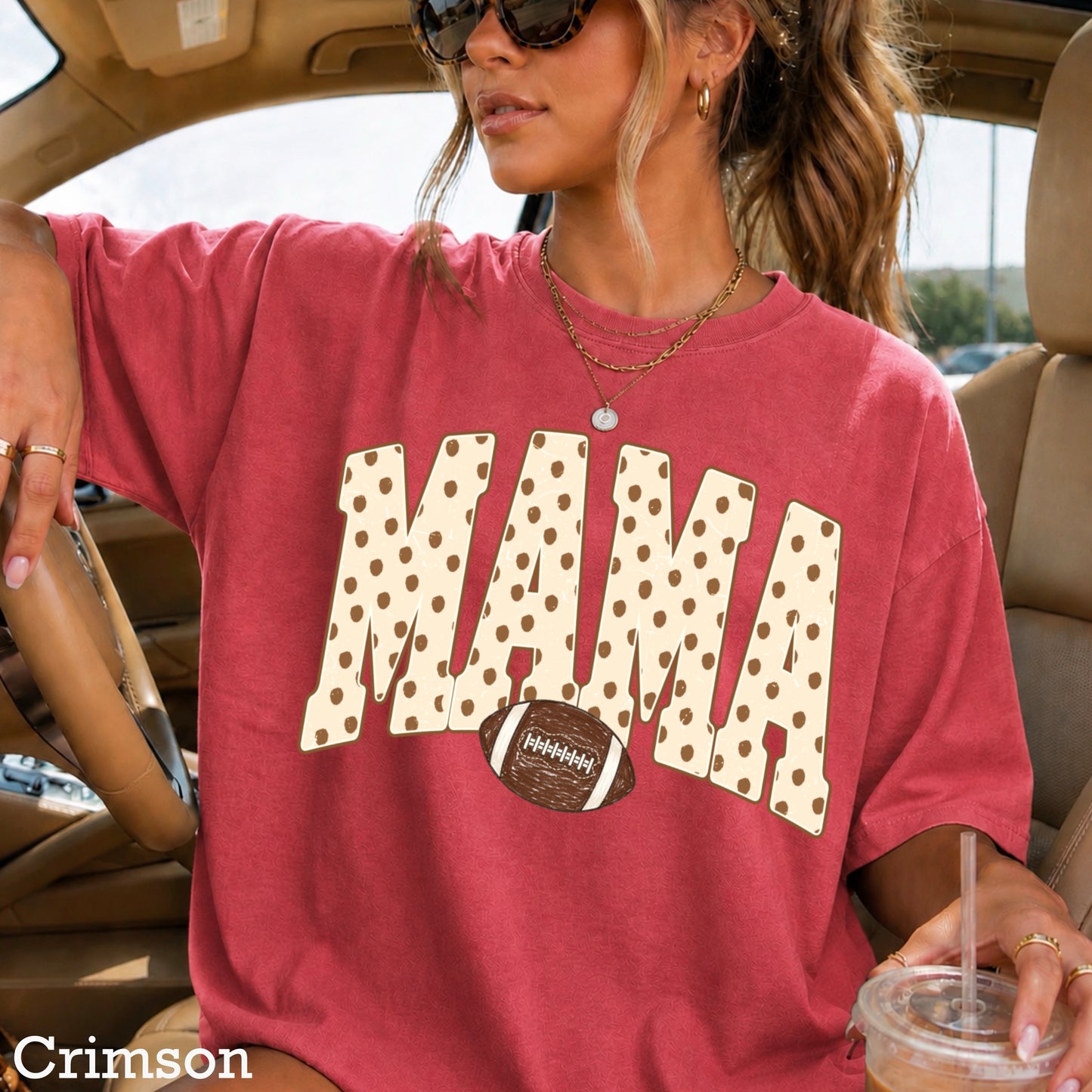 Football Mama  Comfort Color Graphic Tee