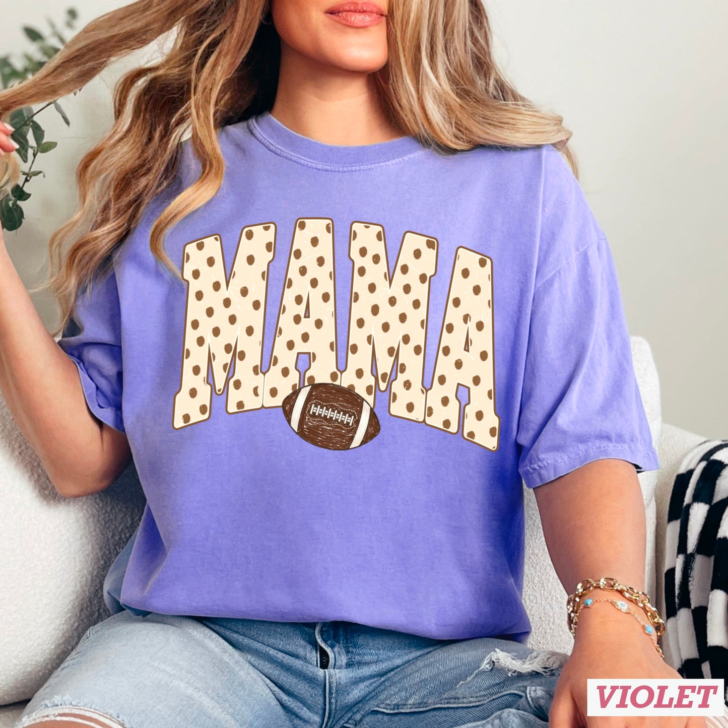 Football Mama  Comfort Color Graphic Tee