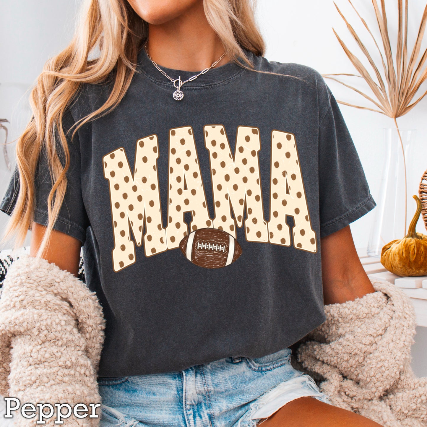 Football Mama  Comfort Color Graphic Tee