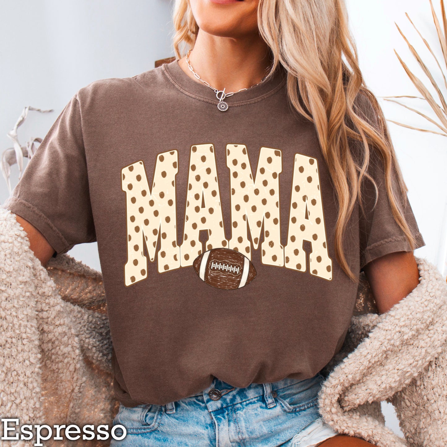 Football Mama  Comfort Color Graphic Tee