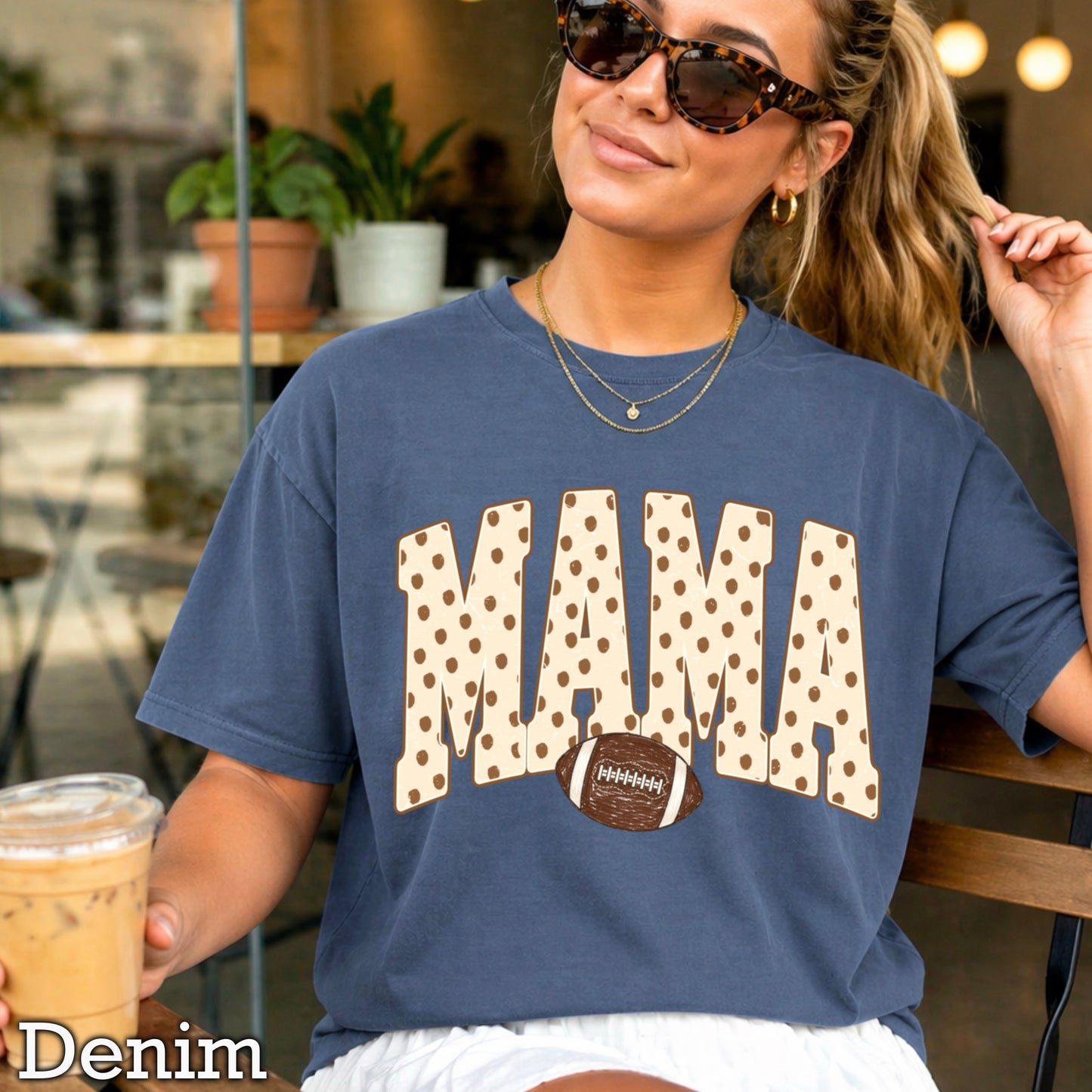 Football Mama  Comfort Color Graphic Tee