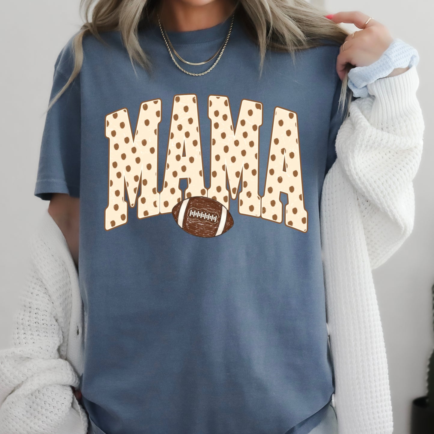 Football Mama  Comfort Color Graphic Tee