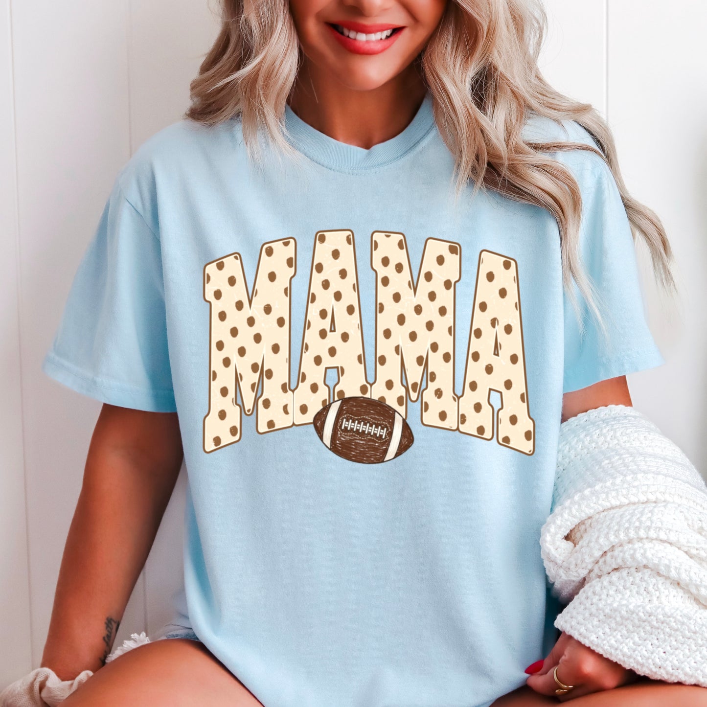 Football Mama  Comfort Color Graphic Tee