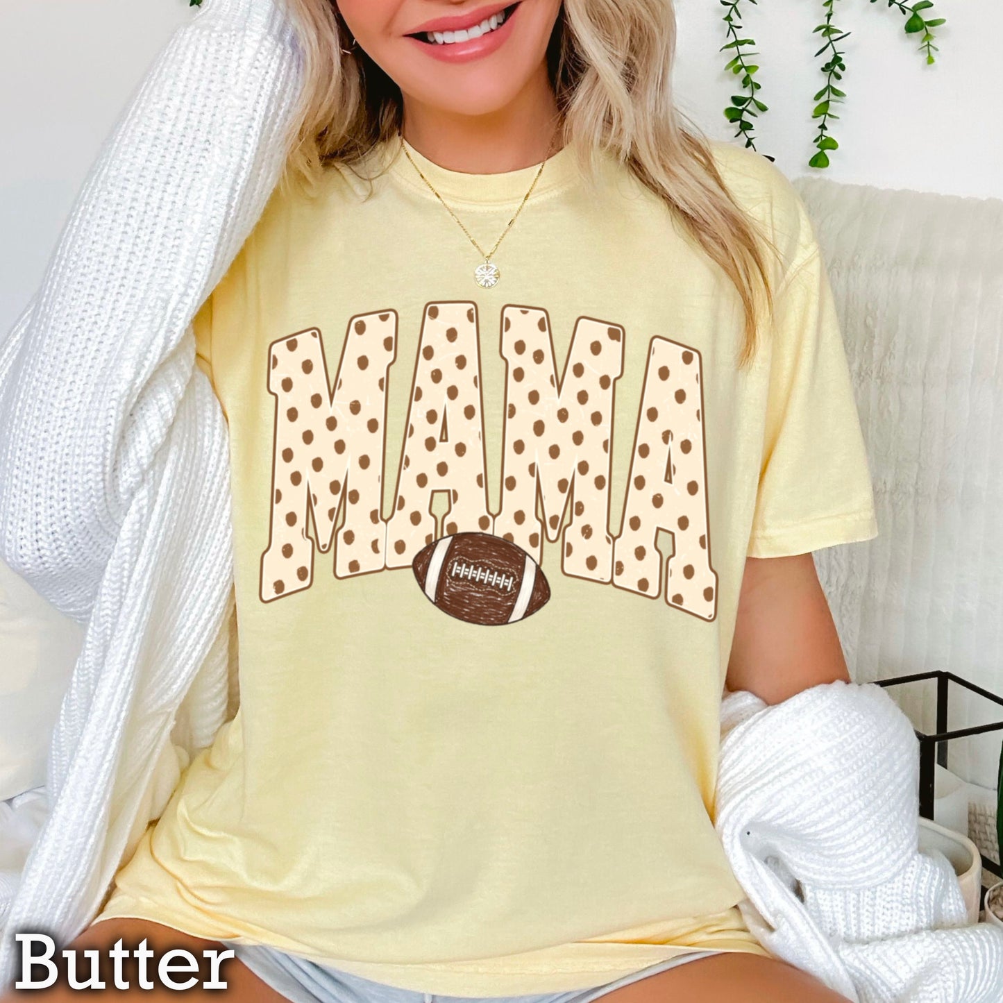 Football Mama  Comfort Color Graphic Tee