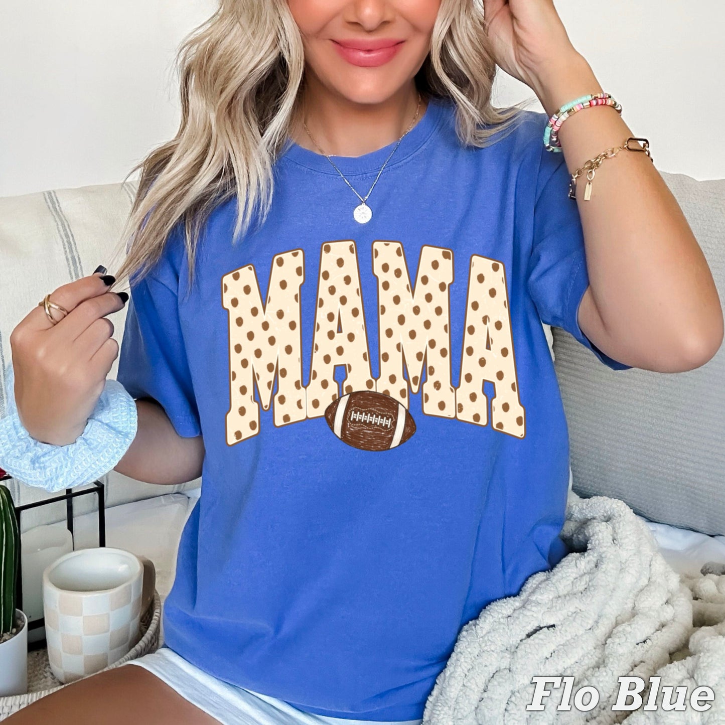 Football Mama  Comfort Color Graphic Tee