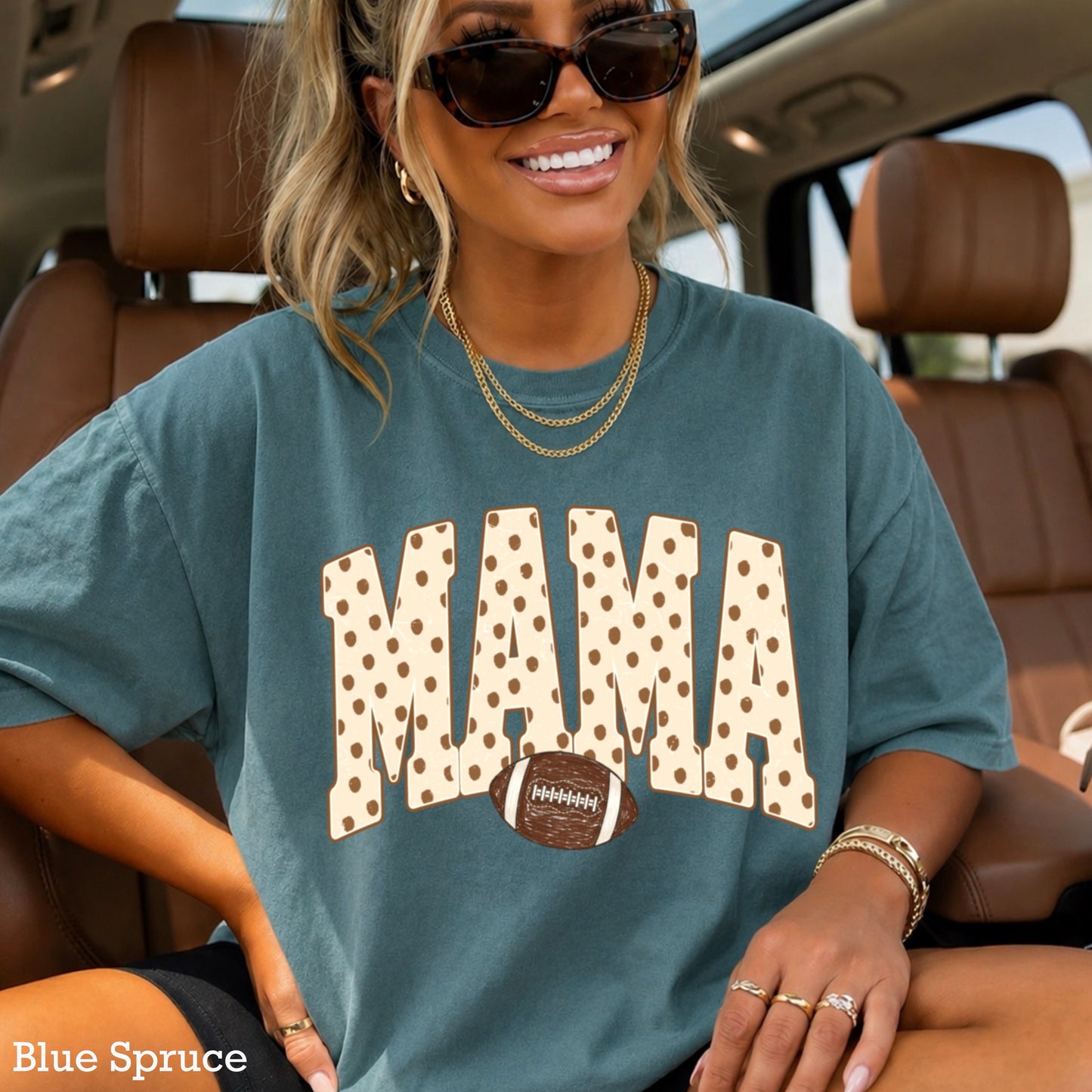 Football Mama  Comfort Color Graphic Tee