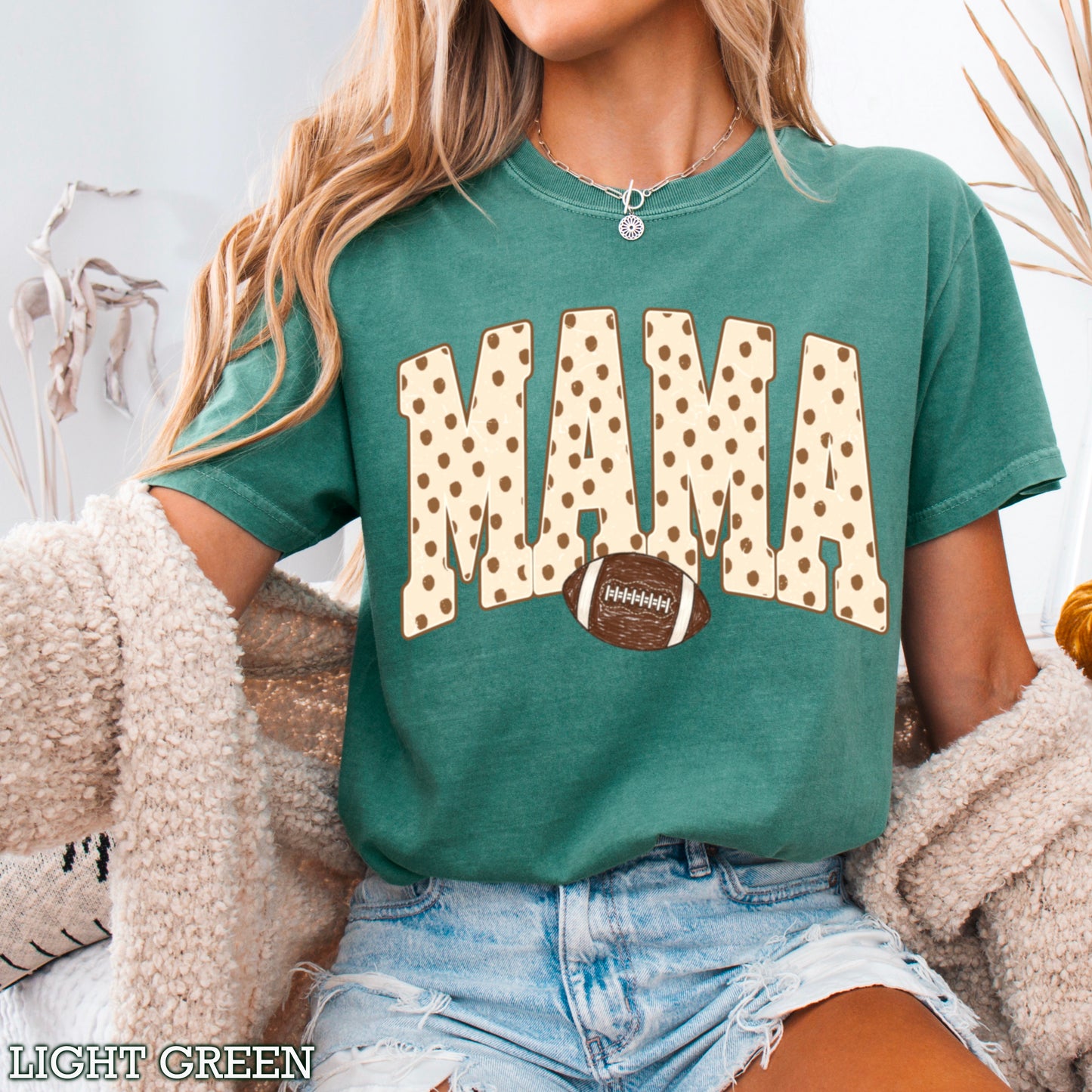 Football Mama  Comfort Color Graphic Tee
