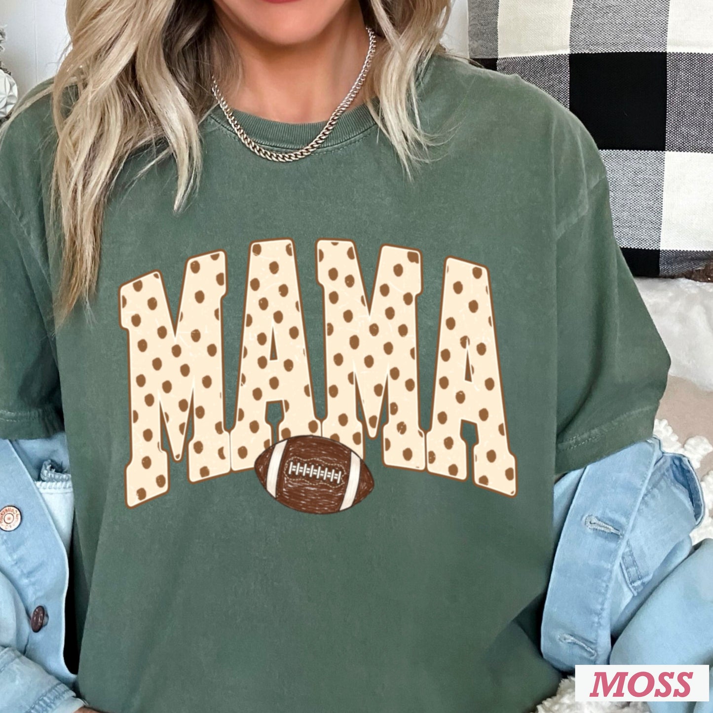 Football Mama  Comfort Color Graphic Tee