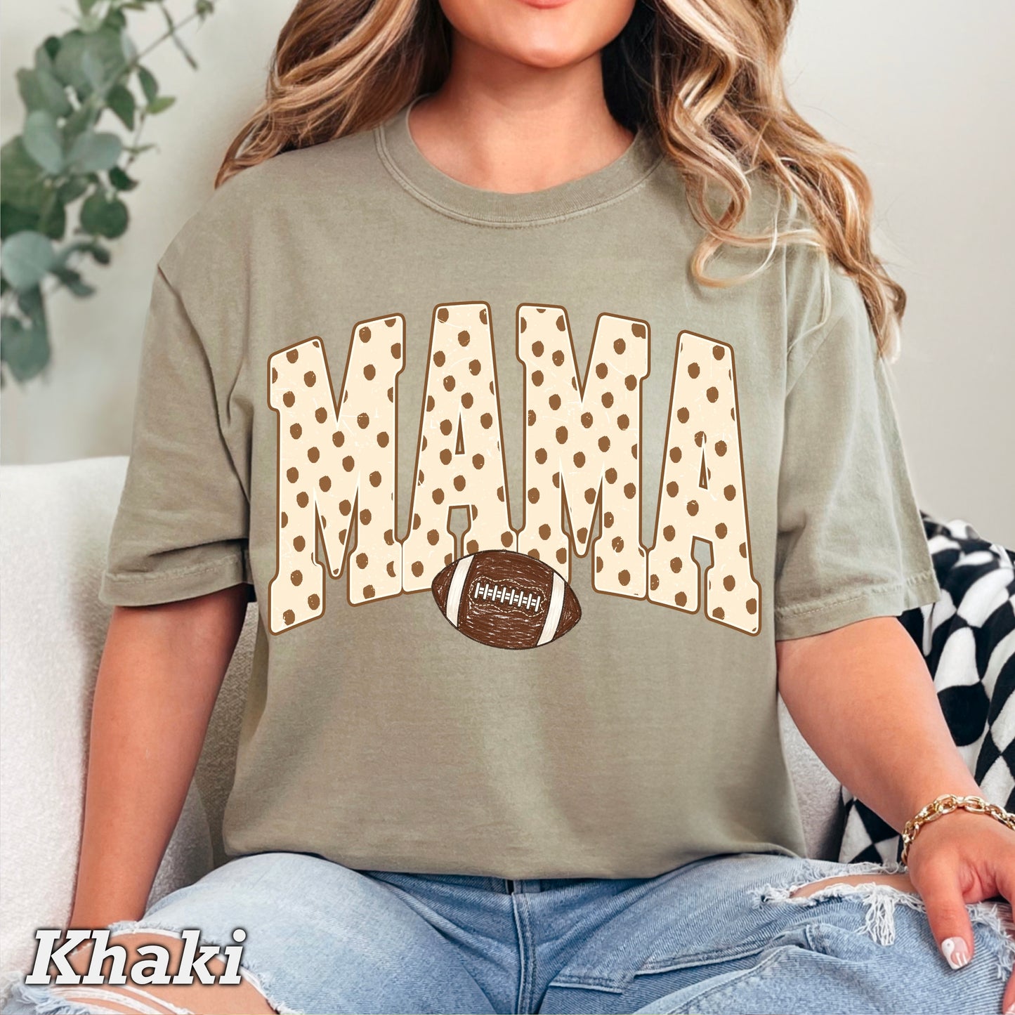 Football Mama  Comfort Color Graphic Tee