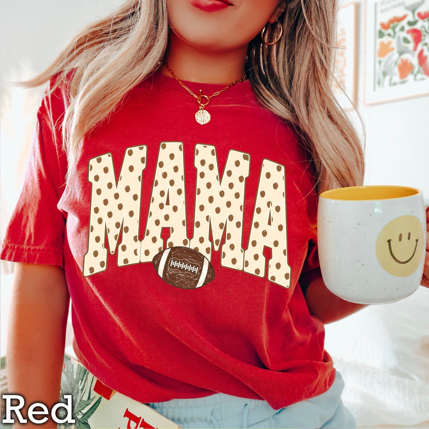 Football Mama  Comfort Color Graphic Tee