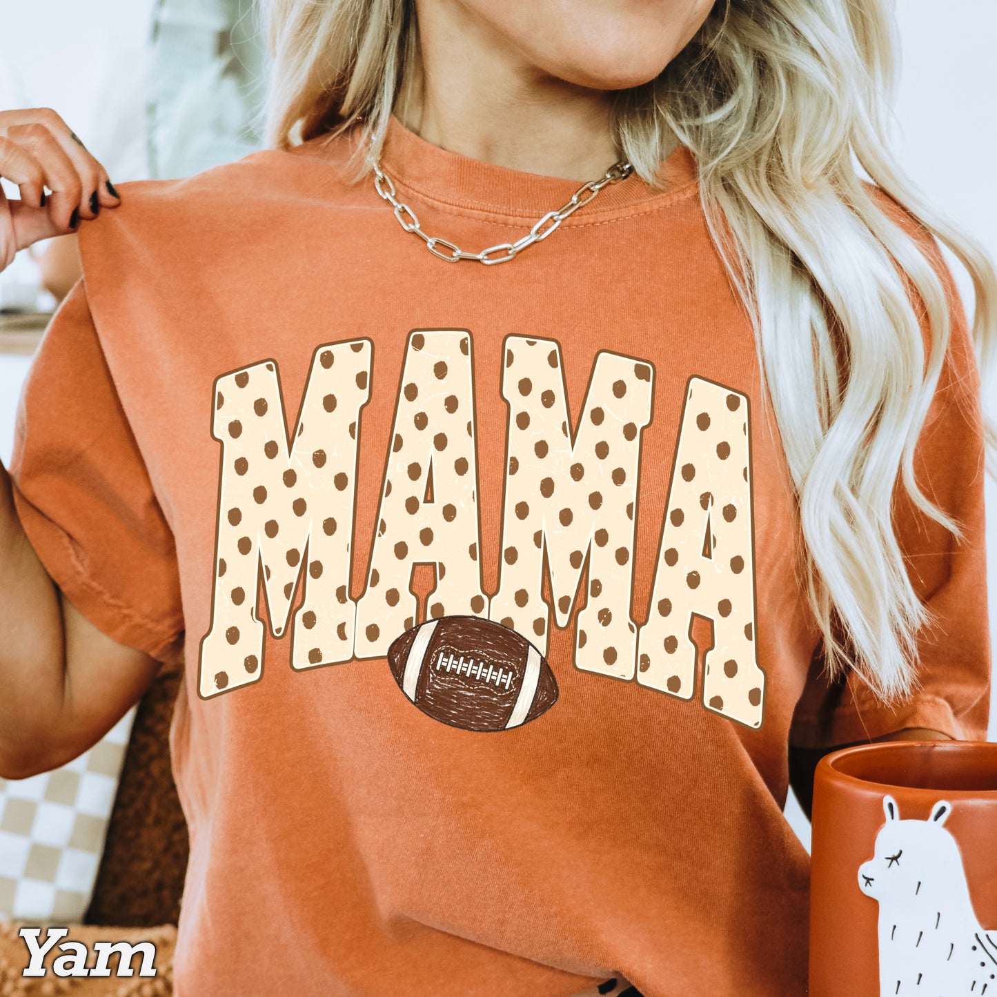 Football Mama  Comfort Color Graphic Tee