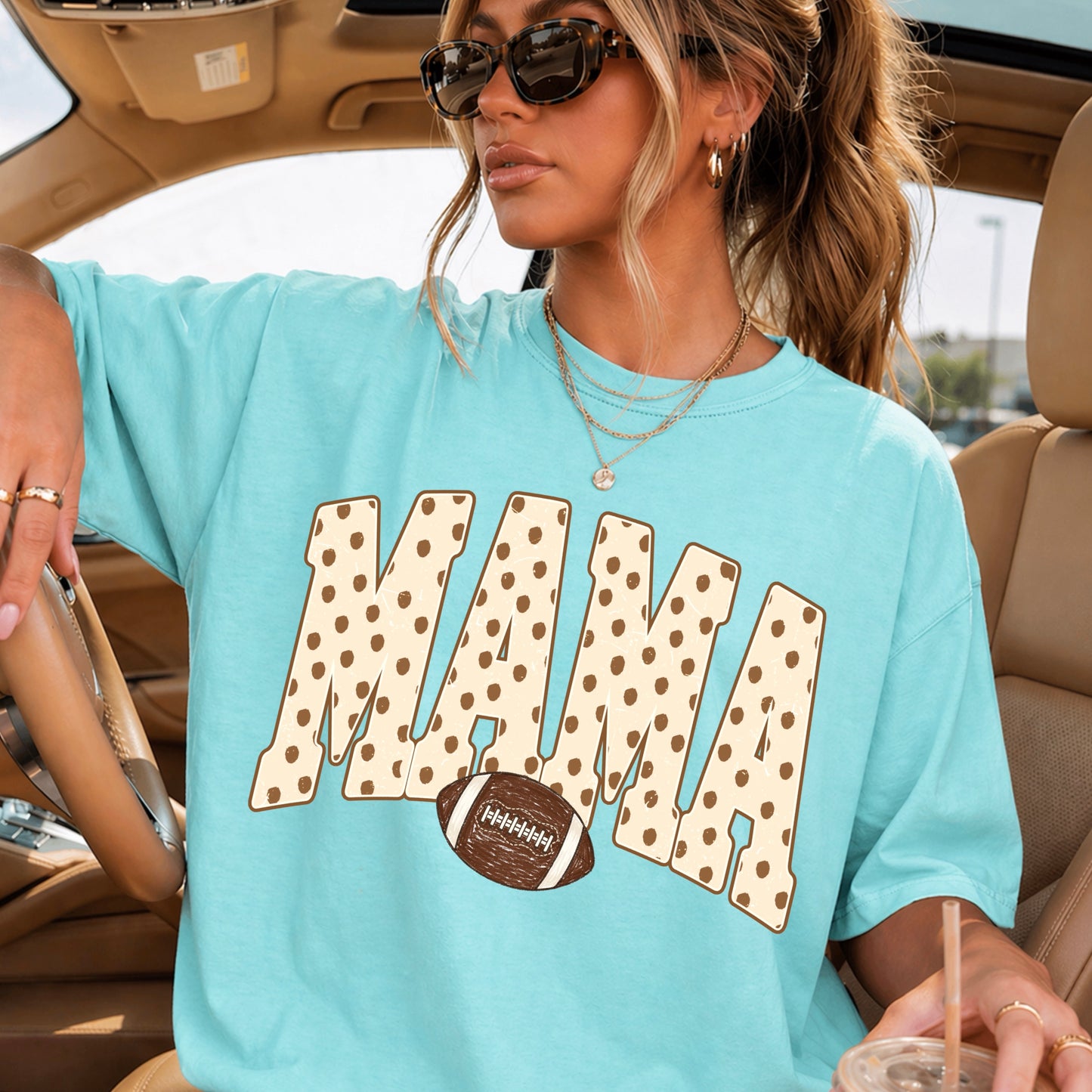 Football Mama  Comfort Color Graphic Tee