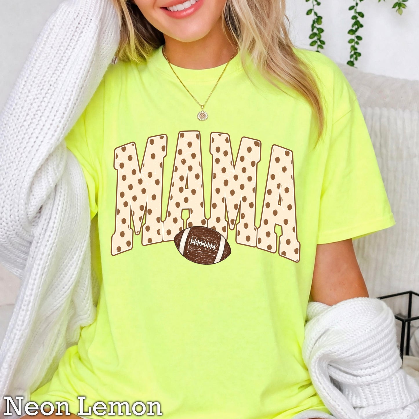 Football Mama  Comfort Color Graphic Tee
