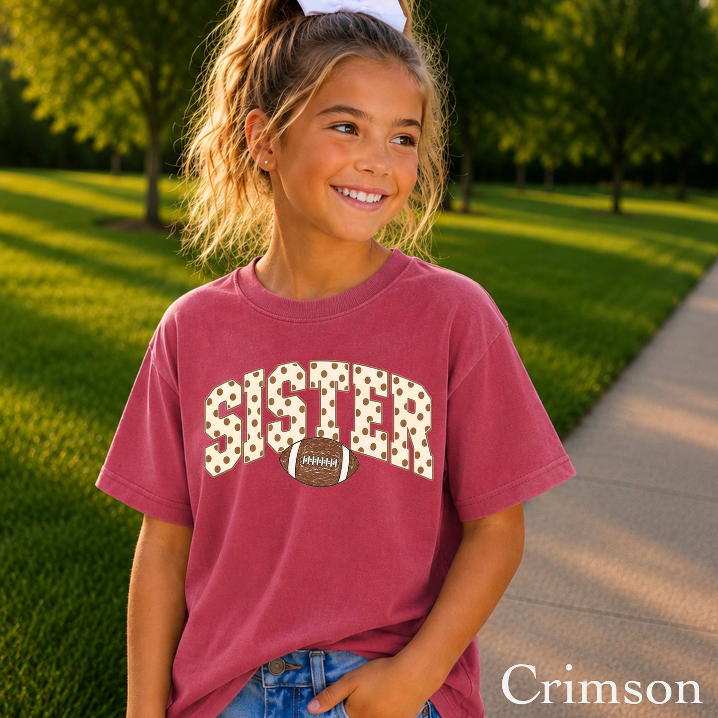 Football Sister Youth Comfort Color T-Shirt