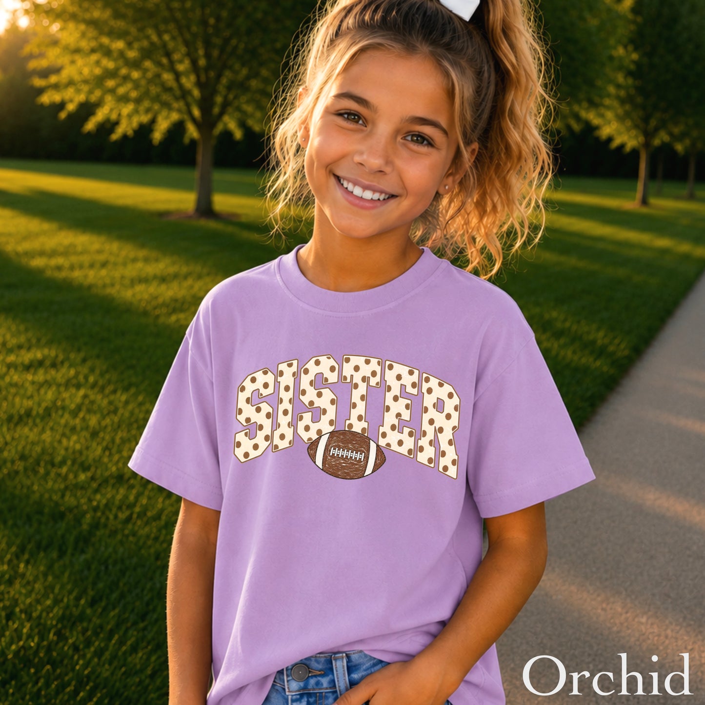 Football Sister Youth Comfort Color T-Shirt