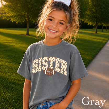 Football Sister Youth Comfort Color T-Shirt