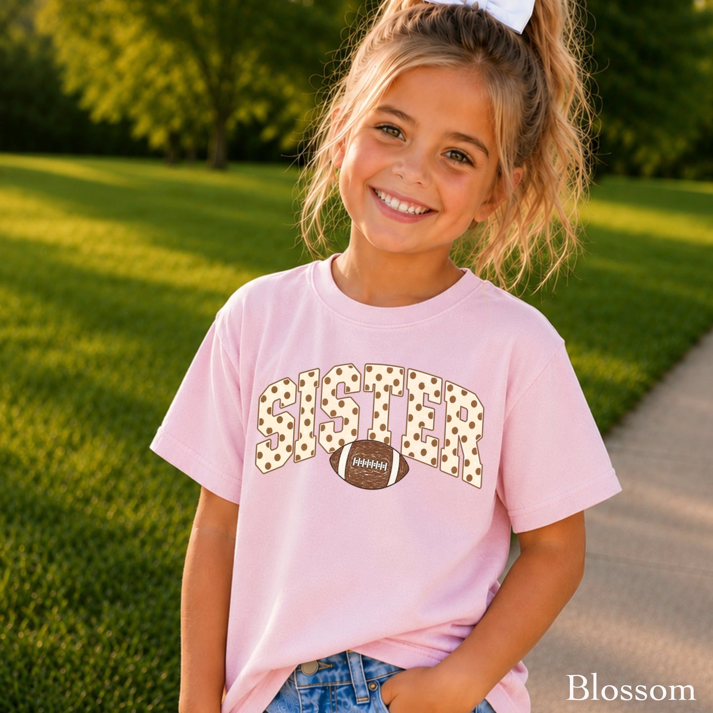 Football Sister Youth Comfort Color T-Shirt
