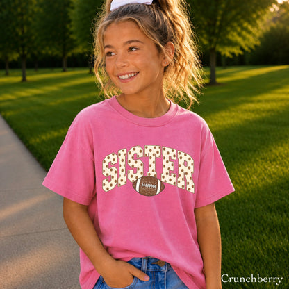 Football Sister Youth Comfort Color T-Shirt