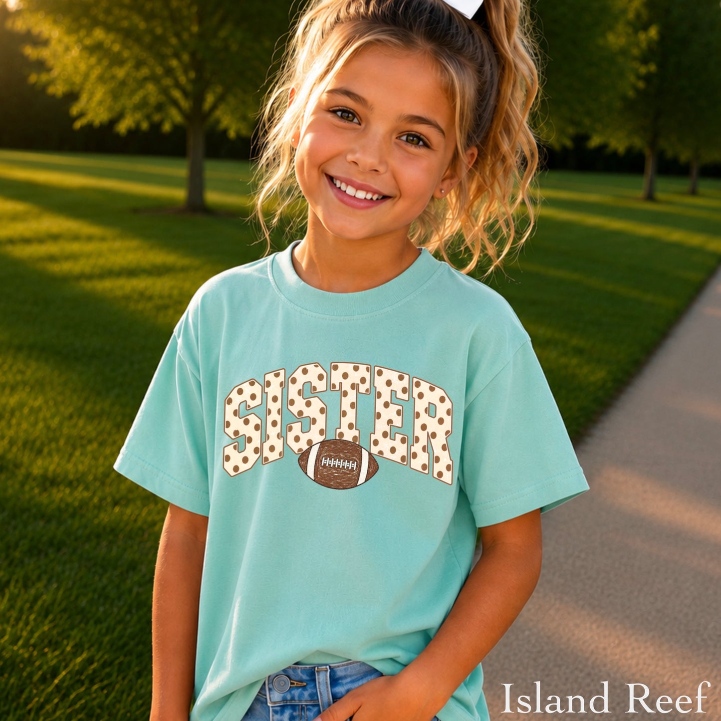 Football Sister Youth Comfort Color T-Shirt