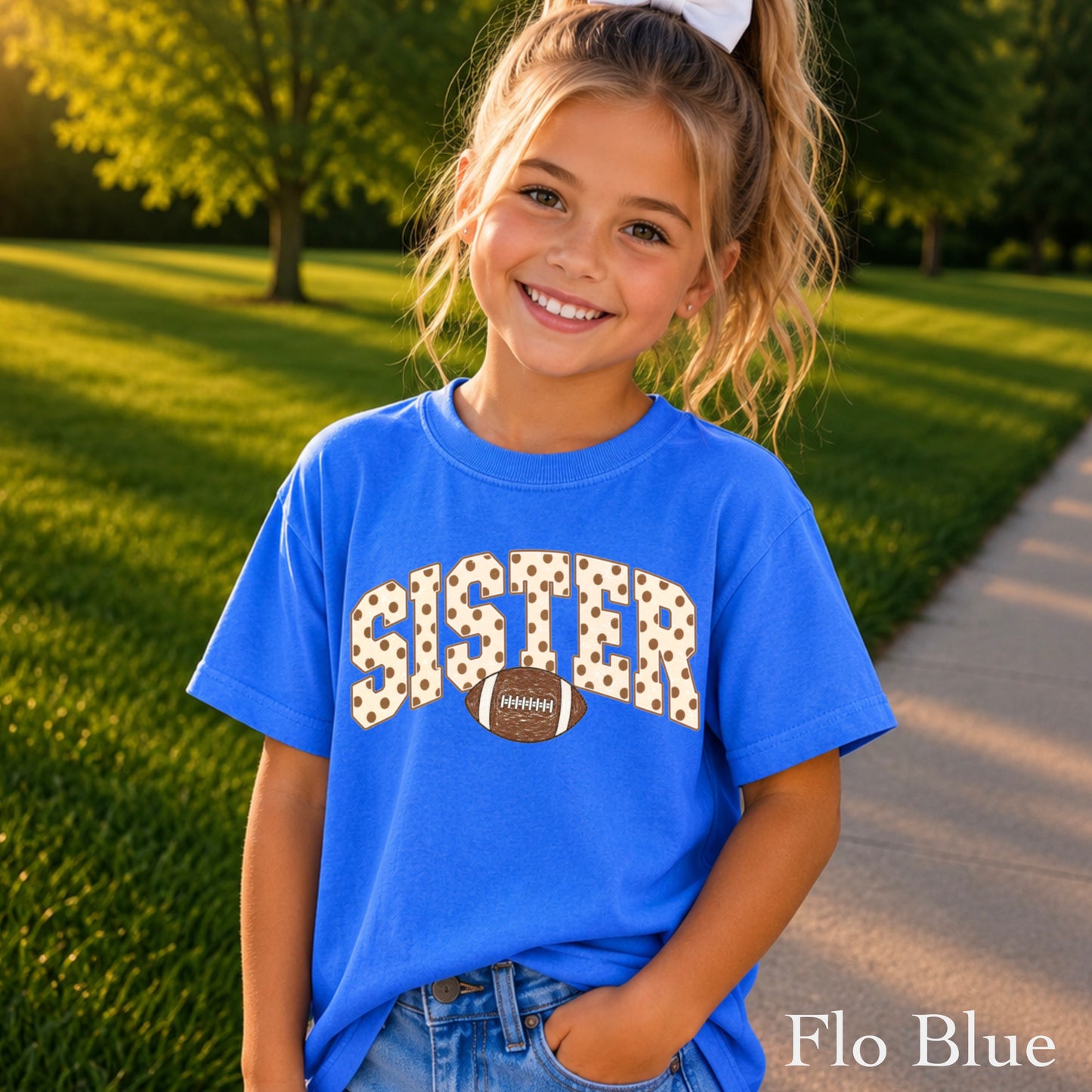 Football Sister Youth Comfort Color T-Shirt